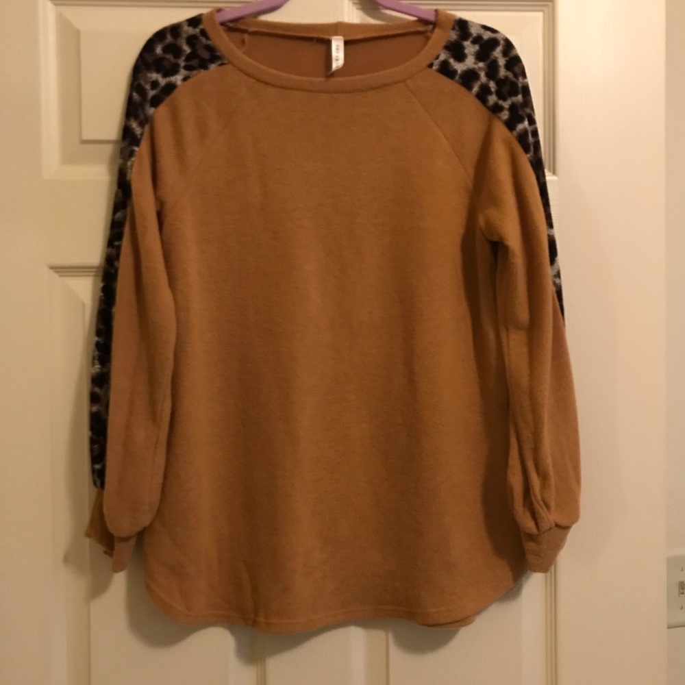 Mustard and Cheetah Sweater